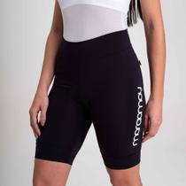 Bermuda de Ciclismo Feminina Márcio May Light Preta Logo Branca