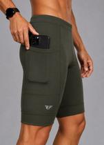 Bermuda De Compressão Masculina Com Bolso Corrida - Bermuda De Compressão Masculina Com Bolso Corrida -