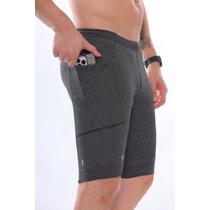 Bermuda De Compressão Race Com Bolso Corrida Preto