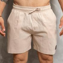 Bermuda de Linho Masculina Elástico Casual Leve Respirável Academia Caminhada Bermuda de Linho Masculina Elástico Casual Leve Respirável Academia Caminhada