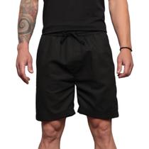 Bermuda de Linho Masculina Elástico Casual Leve Respirável Academia Caminhada