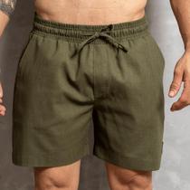Bermuda de Linho Masculina Elástico Casual Leve Respirável Academia Caminhada Bermuda de Linho Masculina Elástico Casual Leve Respirável Academia Caminhada