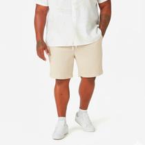 Bermuda de Linho Plus Size Masculino Short Mauricinho Elástico com Cordão Casual Confortável Verão G