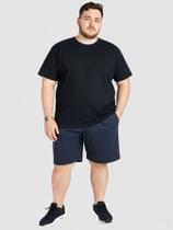 Bermuda de Moletom Plus Size Masculino Azul Marinho Shorts de Moletom Plus Size Homem Bermuda Tamanho Grande