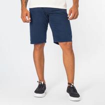 Bermuda De Sarja Masculina Casual Fit Azul Marinho C/ Bolsos