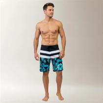 Bermuda de Surf Masculina Tropical Garden Azul