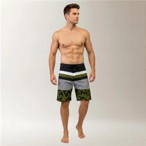 Bermuda de Surf Masculina Verde com Estampa Strike Force