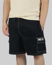 Bermuda DR7 Street Cargo White Line Logo Hidrante - Preto