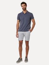 Bermuda Dudalina Masculina Sarja Slim Textura Cinza Claro Mescla