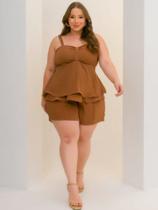 Bermuda e Bata Feminina Plus Size em Duna - REF.9398 Bermuda e Bata Feminina Plus Size em Duna - REF.9398