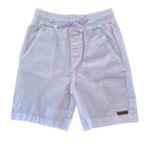 Bermuda em Sarja com Elastano Infantil Masculina na cor Branca - Quimby