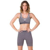 Bermuda Esportiva e Versátil Sem Costura De Microfibra Trifil Para Academia Feminina Com Textura Bermuda Esportiva e Versátil Sem Costura De Microfibra Trifil Para Academia Feminina Com Textura