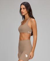 Bermuda Essentials Alto Giro Bege Escuro