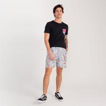 Bermuda Estampada Rock e Soda Masculina Elástico Praia Verão