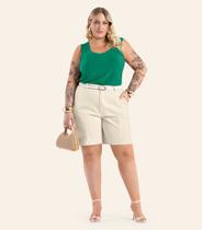 Bermuda Feminina Alfaiataria Secret Glam Bege Bermuda Feminina Alfaiataria Secret Glam Bege