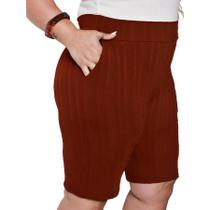 Bermuda Feminina c/ bolso PLUS SIZE -