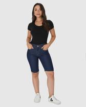 Bermuda Feminina Ciclista Em Jeans Com Poliéster Reciclado