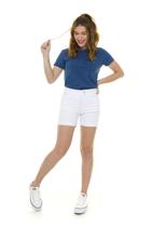 Bermuda Feminina Cintura Alta Com Lycra Jeans Sarja Premium