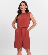 Bermuda Feminina Com Bolsos Endless Marrom Bermuda Feminina Com Bolsos Endless Marrom