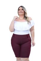 Bermuda feminina cotton plus size com elastano sku:bc10