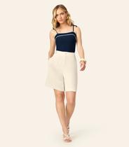 Bermuda Feminina De Linho Endless Bege Bermuda Feminina De Linho Endless Bege