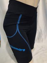 Bermuda feminina emana para ciclismo gugamaro preto/azul p Bermuda feminina emana para ciclismo gugamaro preto/azul p