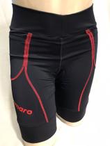 Bermuda feminina emana para ciclismo gugamaro preto/vermelho Bermuda feminina emana para ciclismo gugamaro preto/vermelho