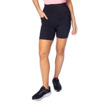 Bermuda Feminina Estilo do Corpo Gym Brilho Preto