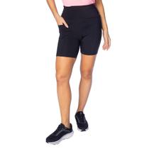 Bermuda Feminina Estilo do Corpo Gym Brilho Preto