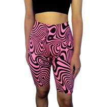 Bermuda Feminina Justa Cós Cintura Alta Estampas Sortidas Suplex Pp ao Plus Size