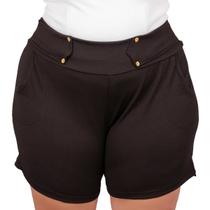 Bermuda Feminina Malha Crepe Social Acima Do Joelho Moda Plus Size Bastante Elasticidade