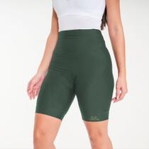 Bermuda Feminina Marcio May Comfort Cós Alto Verde Militar - Gel