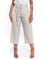 Bermuda Feminina Pantacourt Sem Elastano