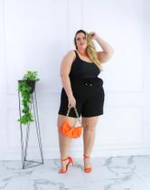 Bermuda Feminina Plus Size Cós Alto Modeladora Alfaiataria Moda Praia