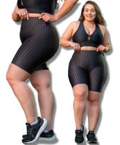 Bermuda Feminina Plus Size Poliamida 3d Brilho Do 42 Ao 60