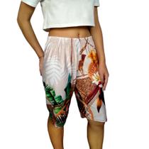 Bermuda Feminina Soltinha Elástico Estampas Sortidas Suplex Light PP ao Plus Size