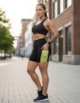 Bermuda Feminina Suplex Com Bolso Lateral Telinha Bermuda Feminina Suplex Com Bolso Lateral Telinha