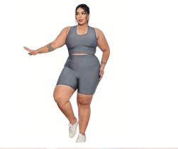 Bermuda Feminina Suplex Plus Size Ciclista Fitnes Bermuda Feminina Suplex Plus Size Ciclista Fitnes