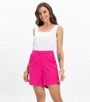 Bermuda Feminina Tecido Linho Rovitex Rosa