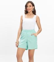 Bermuda Feminina Tecido Linho Rovitex Verde