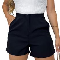 Bermuda Feminino Em Alfaiataria Feminino Casual Com Bolsos e Zíper Bermuda Feminino Em Alfaiataria Feminino Casual Com Bolsos e Zíper