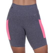 Bermuda fitness bolso cintura alta ciclista alta compressão-cz/rosa