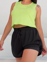 Bermuda Fitness com Forro Short Cós Elástico Leve e Confortável Para Treinos e Esportes