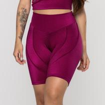 Bermuda Fitness Feminina Recortes Poliamida Brilho Acetinado