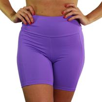 Bermuda fitness meia coxa cós alto com empina bumbum roxo
