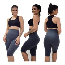 Bermuda Fitness Modeladora Suplex De Poliamida - CINZA ESCURO