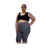 Bermuda Fitness Plus Size Tamanhos Especiais em Suplex Poliamida-CINZA MESCLA