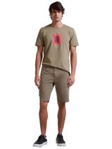 Bermuda Forum Masculina Sarja Paul Slim Verde Militar