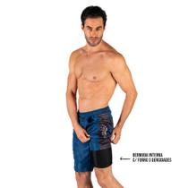 Bermuda Free Ride Poliéster Cabani Sports Estampada Azul Bermuda Free Ride Poliéster Cabani Sports Estampada Azul