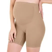 Bermuda gestante maternity sem costura bege